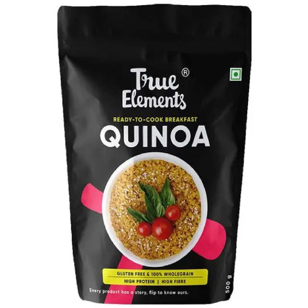 True Elements Quinoa - 100percent Wholegrain, High Protein Breakfast Cereal, Gluten-Free, Diet Food, 500 g-2.webp